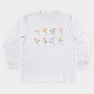 Botanical Flowers Kids Long Sleeve T-Shirt